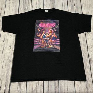 Gorgeous Ladies Of Wrestling Netflix Glow Black Pink T Shirt Adult Size XL